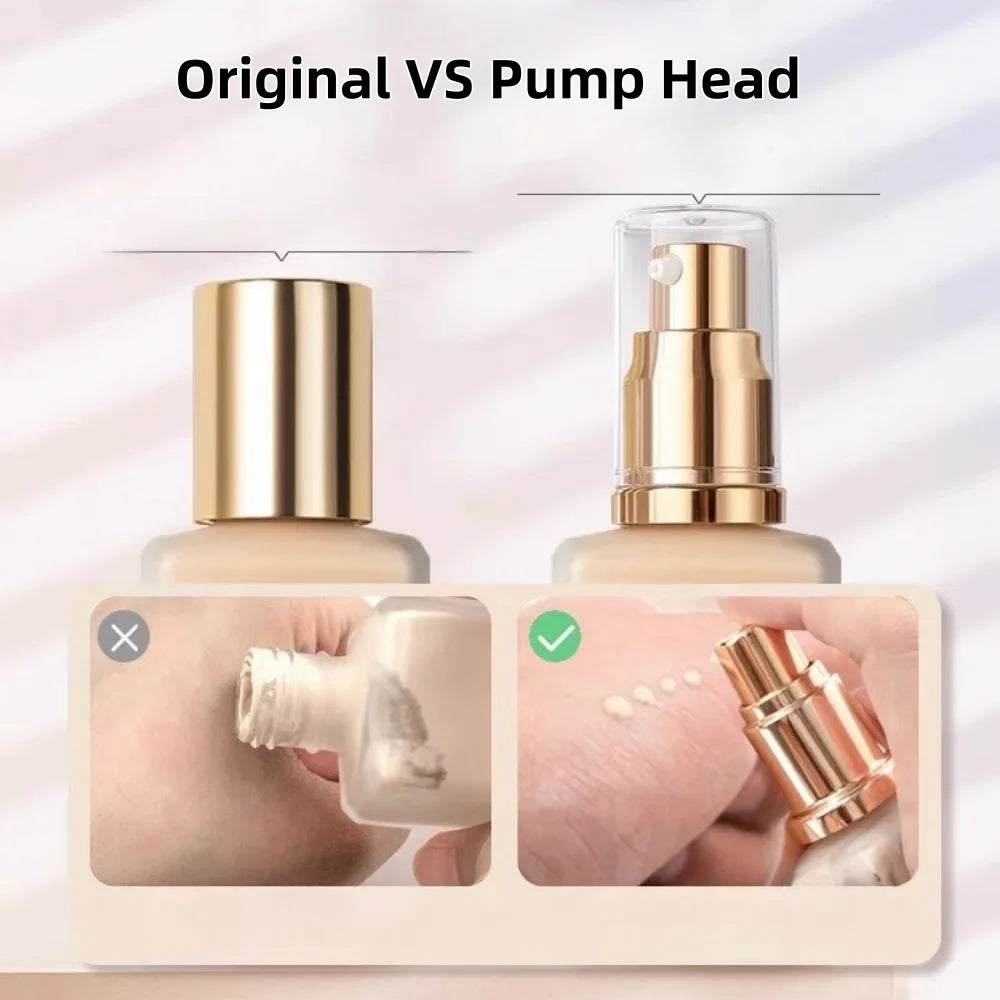 30ml Foundation Pump Dispenser Replacement Head with Lid Foundation Pump Dispenser QXL