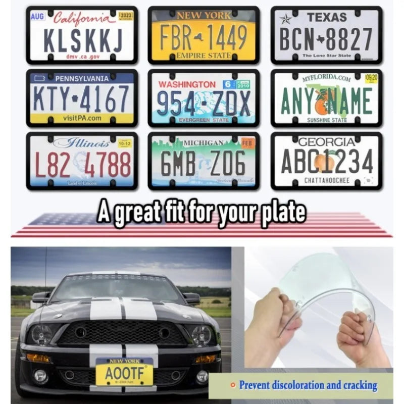 2-Pack Slim Rust-Proof License Plate Frames | Universal Fit License Plate Frame QXL