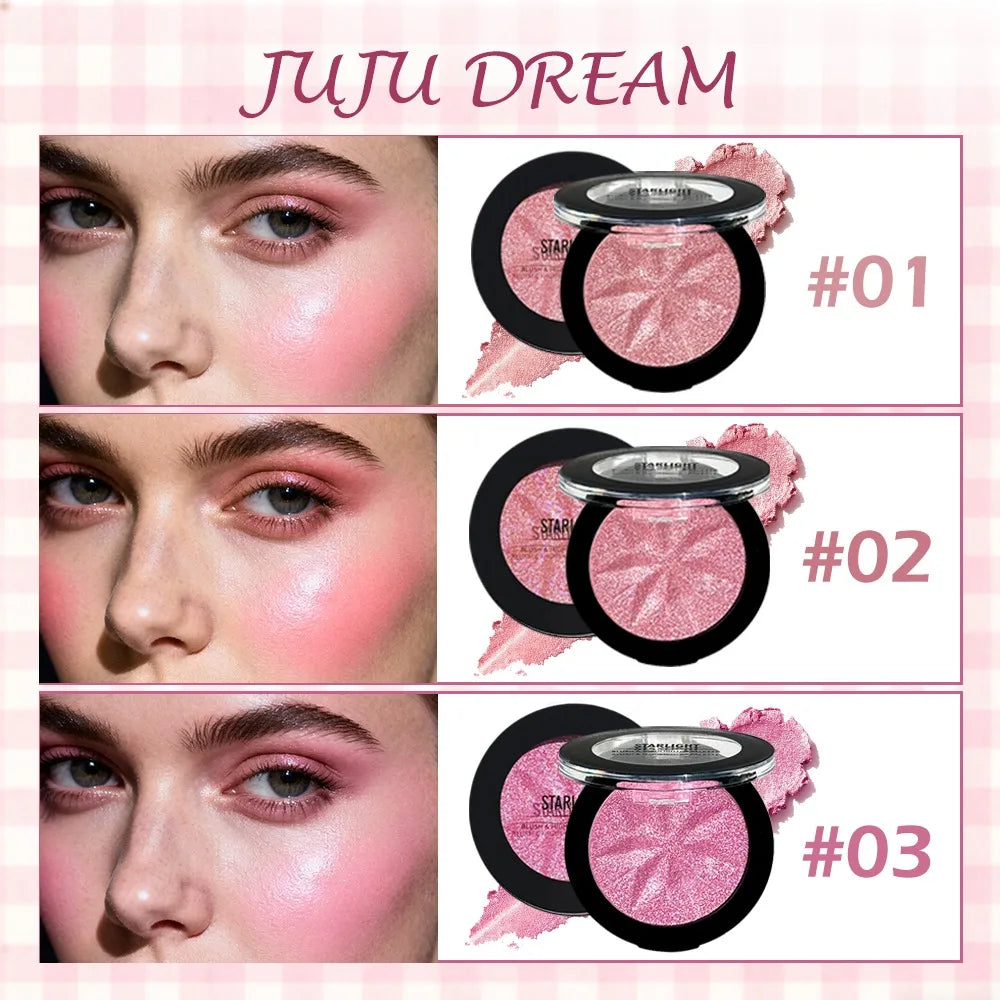 3-Color Matte Blush & Contour Palette | Long-Lasting Natural Glow Blush Contour Palette QXL