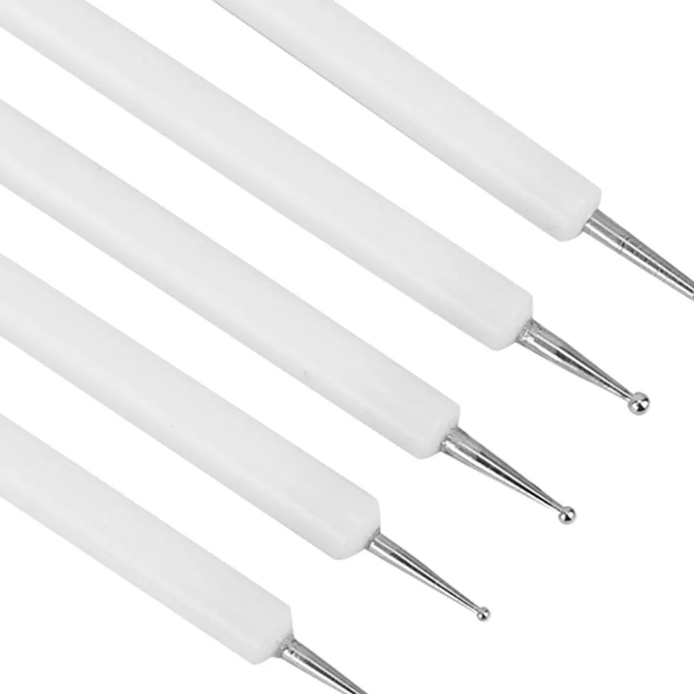 5-Pack Double-Ended Dotting Pens | Nail Art & DIY Craft Tool Dotting Pen Set QXL
