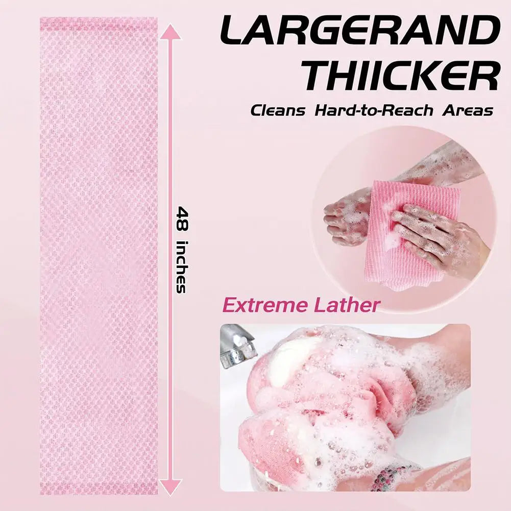 Exfoliating Bath Towel | 48" Deep Cleansing Body Scrubber Exfoliating Bath Towel QXL