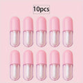 Refillable Mini Lip Gloss Tubes DIY Lipstick Containers 5/10 Pack Lip Gloss Container QXL Plastic Pink 10PCS 2ml