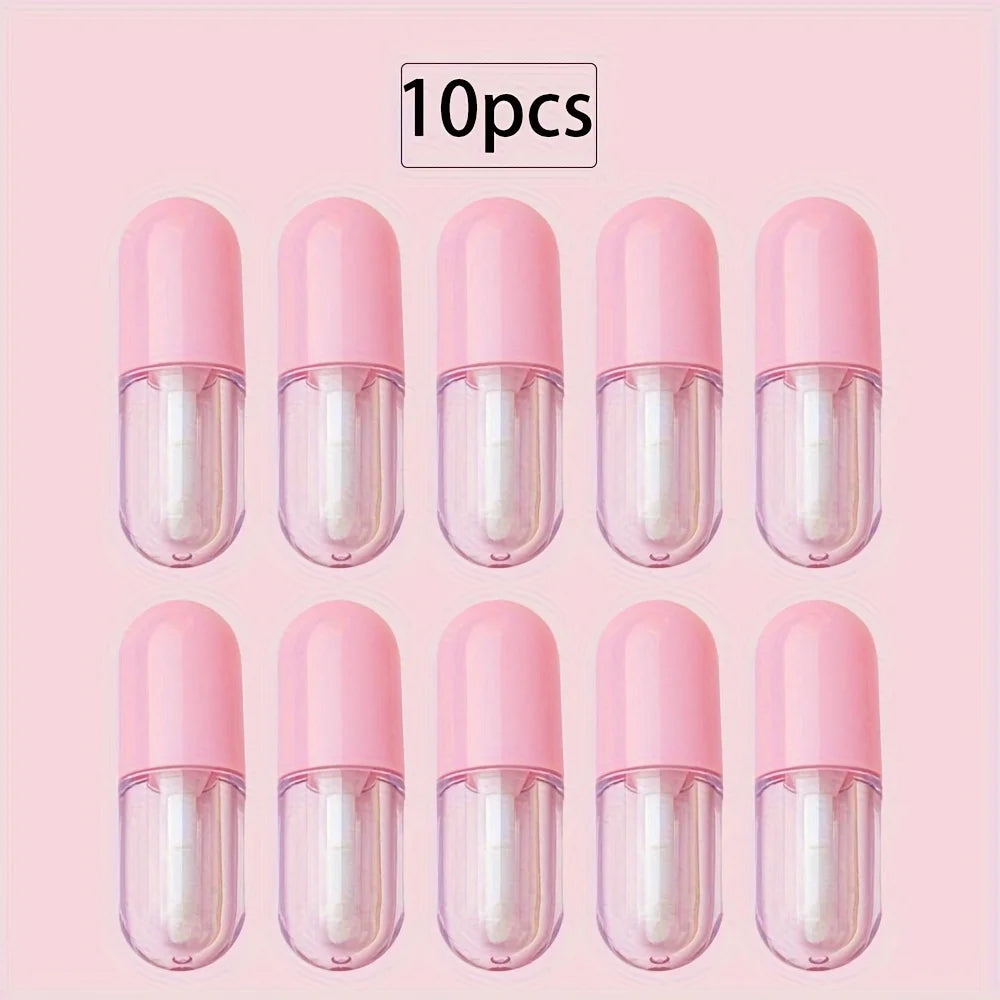 Refillable Mini Lip Gloss Tubes DIY Lipstick Containers 5/10 Pack Lip Gloss Container QXL Plastic Pink 10PCS 2ml