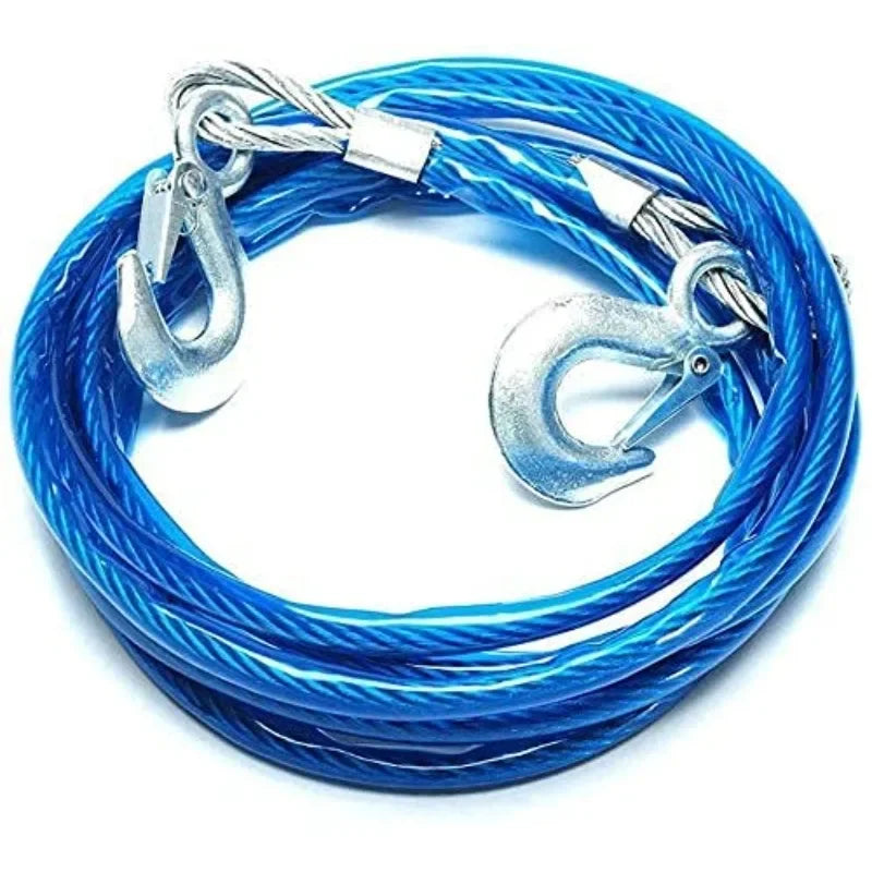 Car Towing Rope 3–7 Ton Steel Wire with Safety Hooks Car Towing Rope QXL