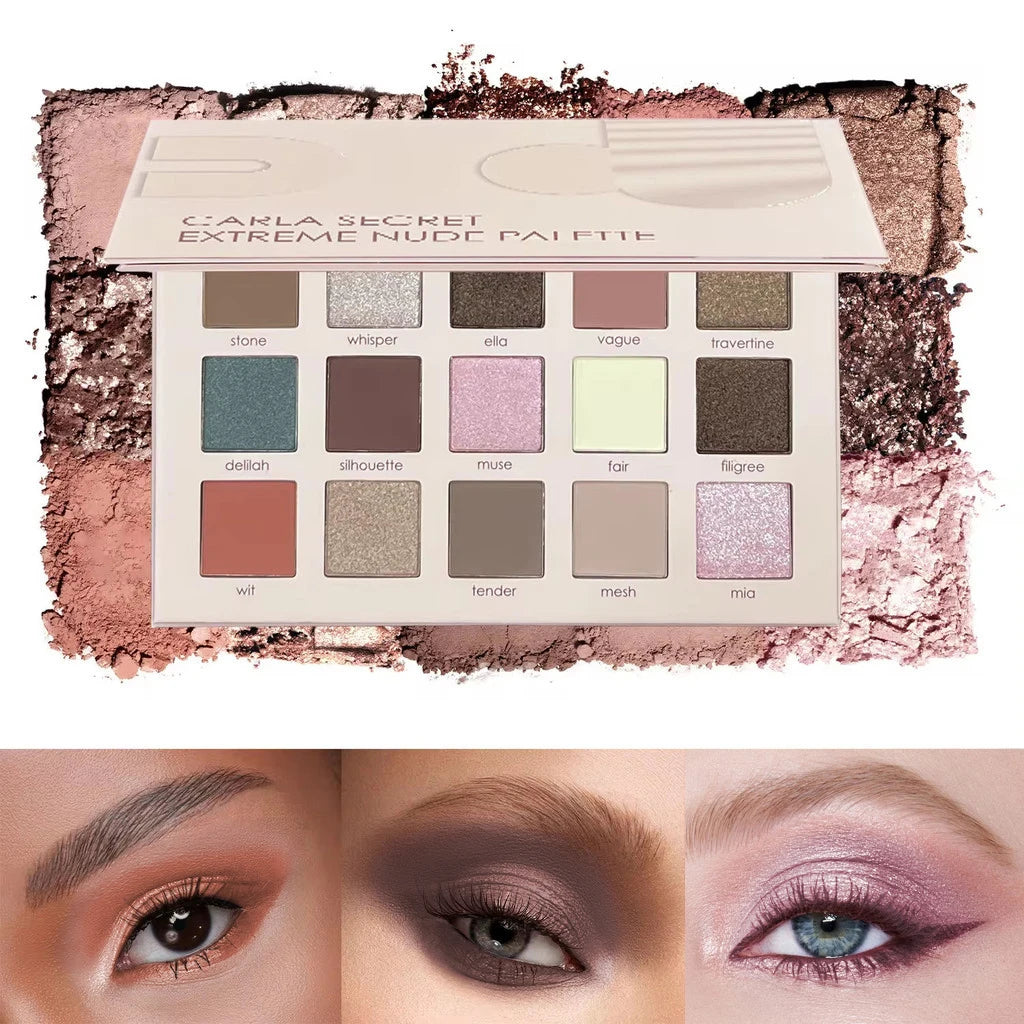 15-Color Eyeshadow Palette | Matte & Shimmer Milk Tea Tones Eyeshadow Palette QXL 1-CA-23
