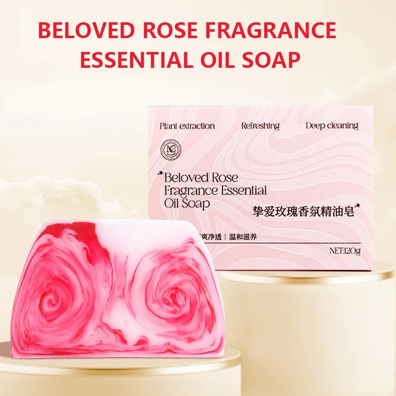 Rose & Glycerin Colorful Bar Soap | Hydrating Body Cleanser Moisturizing Bar Soap QXL