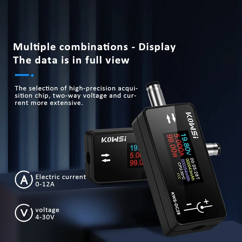 KWS-DC28 DC Volt Ammeter | Color Screen 5525 Interface Tester DC Voltage Tester QXL