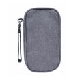 Portable Cable & Earphone Organizer Travel Bag | Polyester Cable Organizer Bag QXL grey