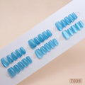 24-Pack Short Ballerina Press On Nails | French Cat Eye Tips Press On Nails QXL blue