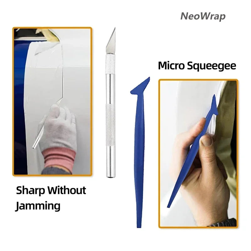 10-Pc Car Vinyl Wrap Tool Kit – Squeegee, Scraper & Knife Vinyl Wrap Tool Kit QXL