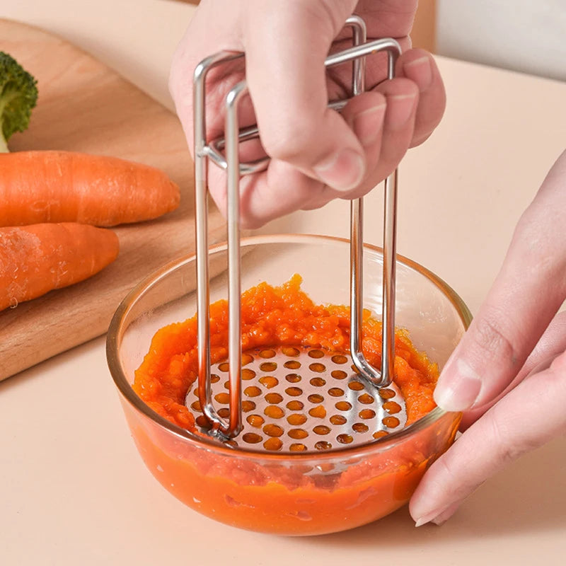 Stainless Steel Potato Masher & Vegetable Fruit Press Potato Masher QXL