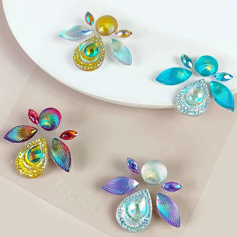 3D Face Rhinestone Crystal Stickers | Body Art Jewels Face Jewel Stickers QXL