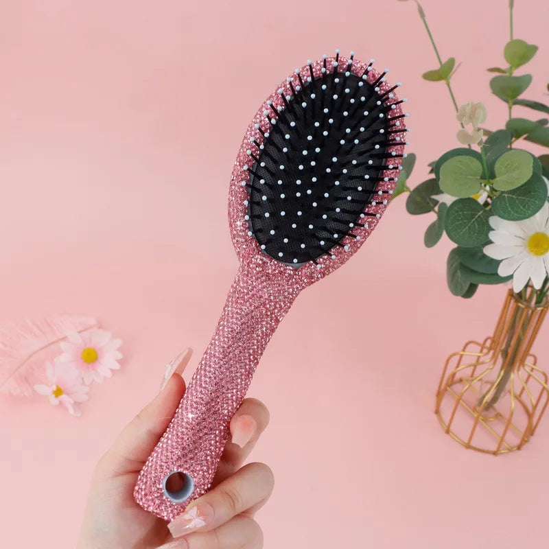 Pink Diamond Air Cushion Massage Comb – Detangling Red Air Cushion Comb QXL