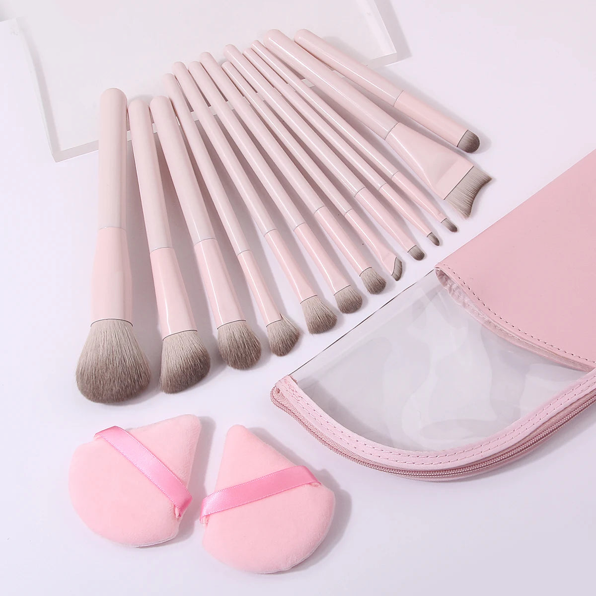 16-Piece Makeup Brush Set with Puff & PU Leather Pouch Makeup Brush Set QXL
