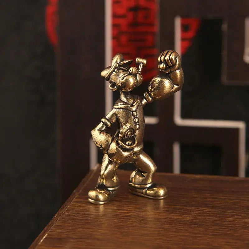 Popeye Sailor Man Brass Statue | Home & Desk Decor Ornament Decorative Figurine QXL
