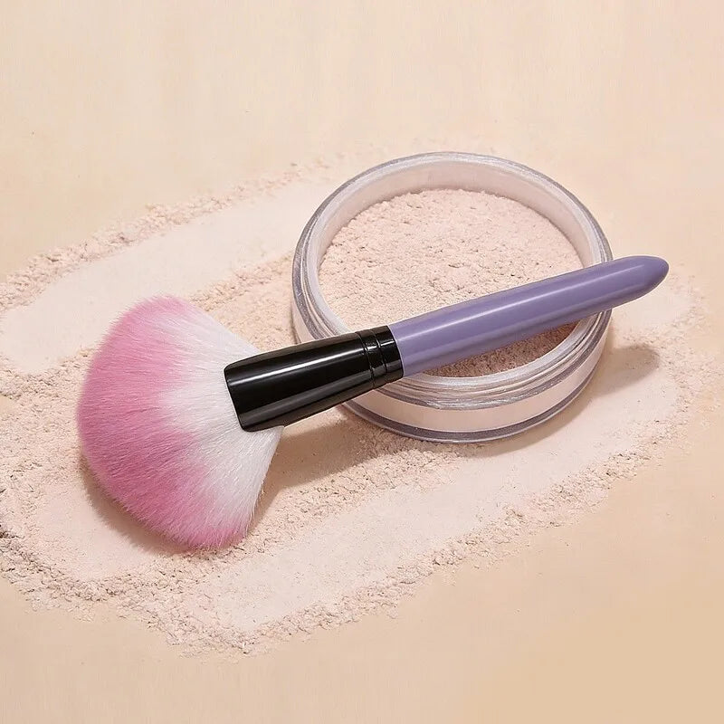 Fan-Shaped Blush & Highlighter Makeup Brush | Soft Bristles Makeup Brush QXL