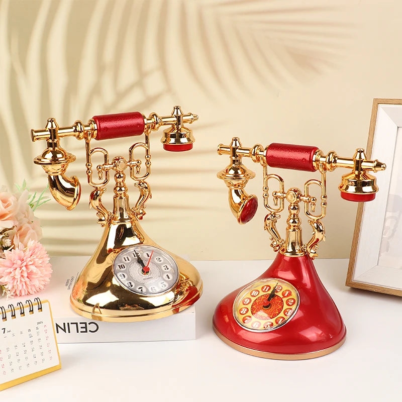 Retro Alarm Clock Telephone Model | Vintage Desktop Ornament Desktop Ornament QXL