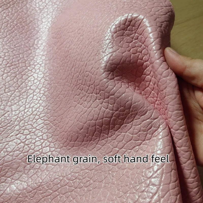 1.3mm Pink Elephant Grain Top-Grain Cowhide Leather Whole Hide Craft Leather Hide QXL