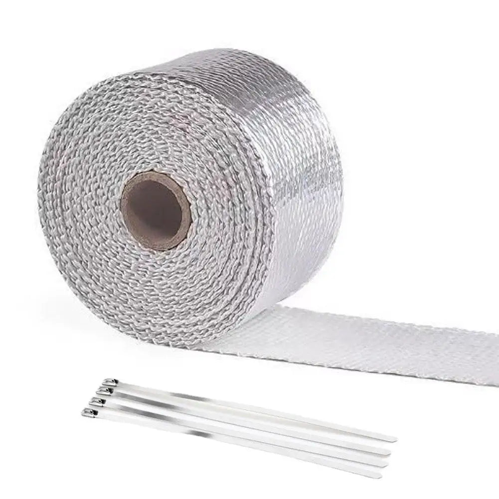 Aluminum Foil Exhaust Heat Wrap Tape | Up to 2000°F Exhaust Heat Wrap Tape QXL Silvery