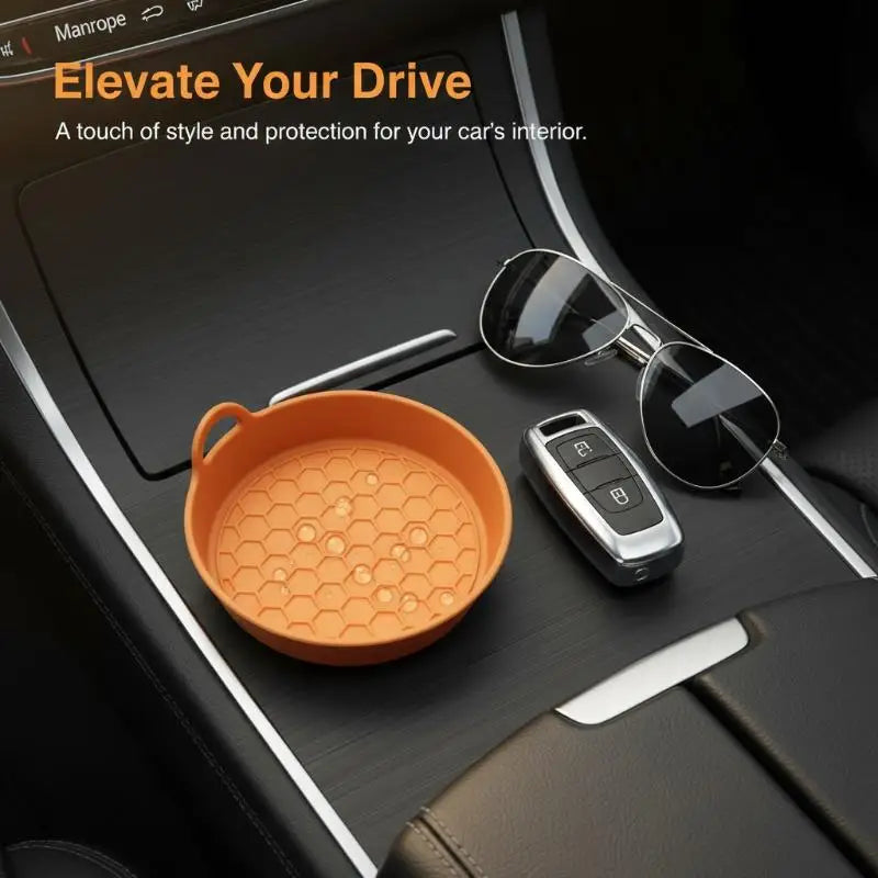 2-Pack Silicone Car Cup Holder Coasters | Non-Slip & Heat Safe Car Cup Holder Coaster QXL