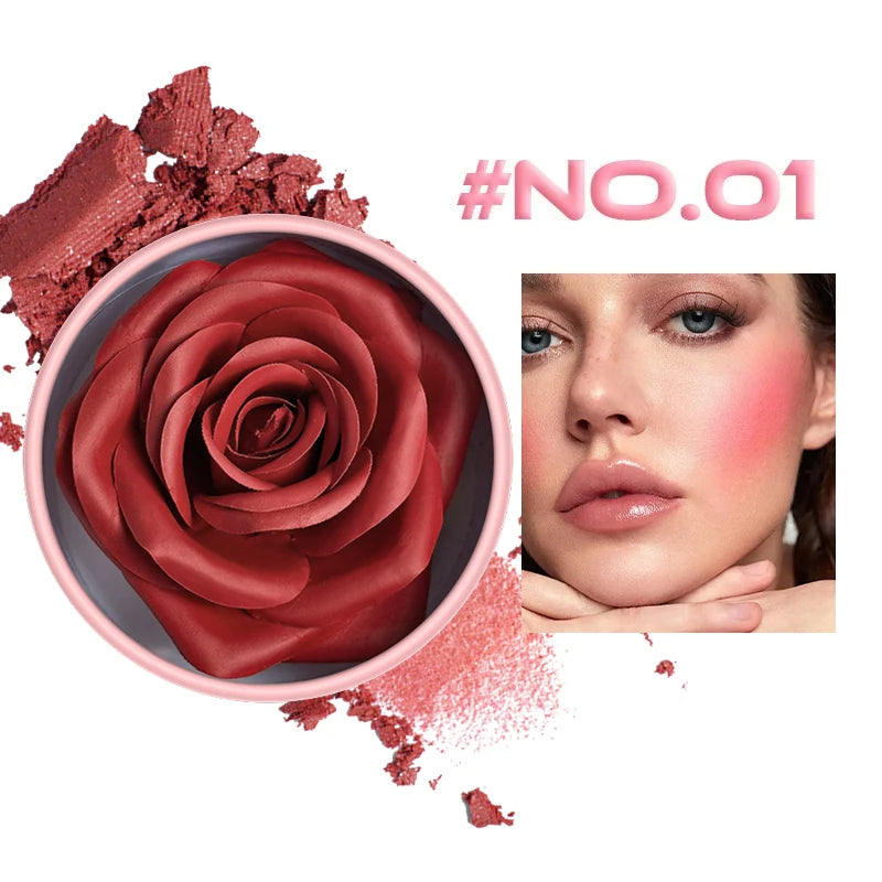 4-Color Rose Petal Cream Blush | Waterproof Natural Matte Finish Cream Blush Palette QXL 01