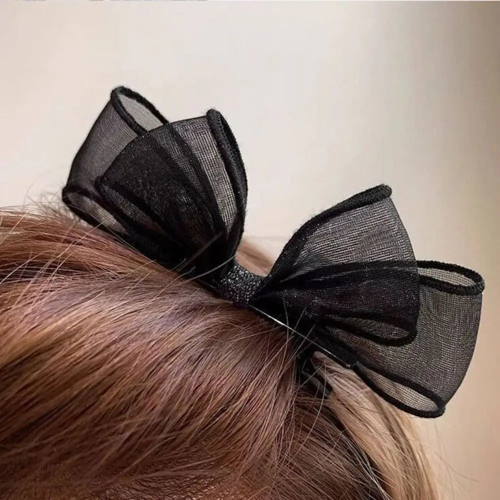 Sweet Mesh Bowknot Hair Clip | Cute Bow Bang Clip for Girls Bow Hair Clip QXL