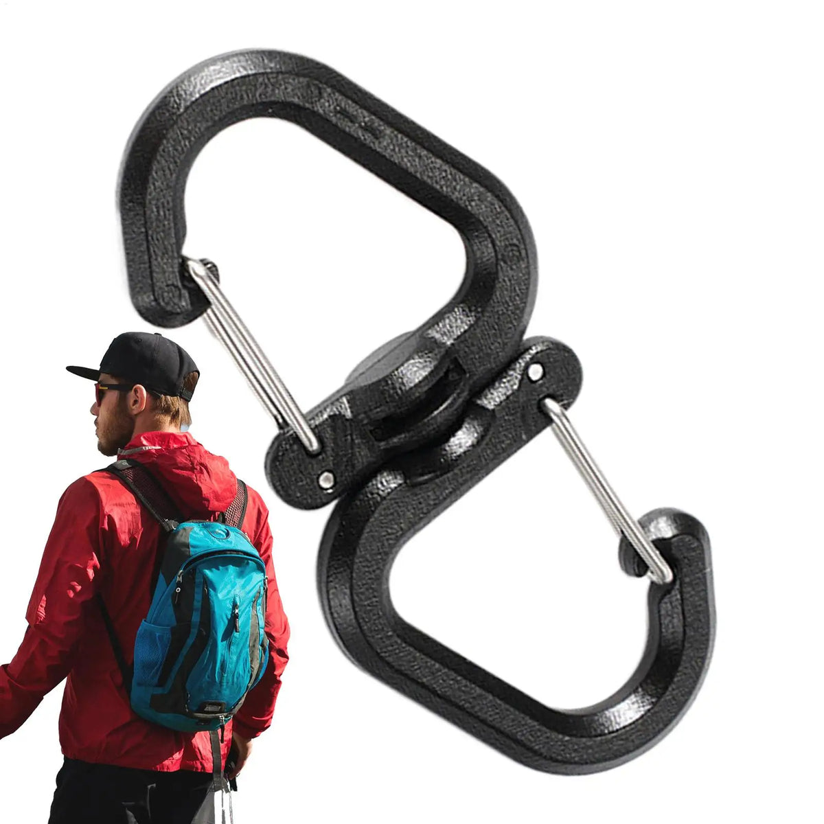 360° Rotating Double Carabiner Swivel Keychain Clip Swivel Carabiner Clip QXL