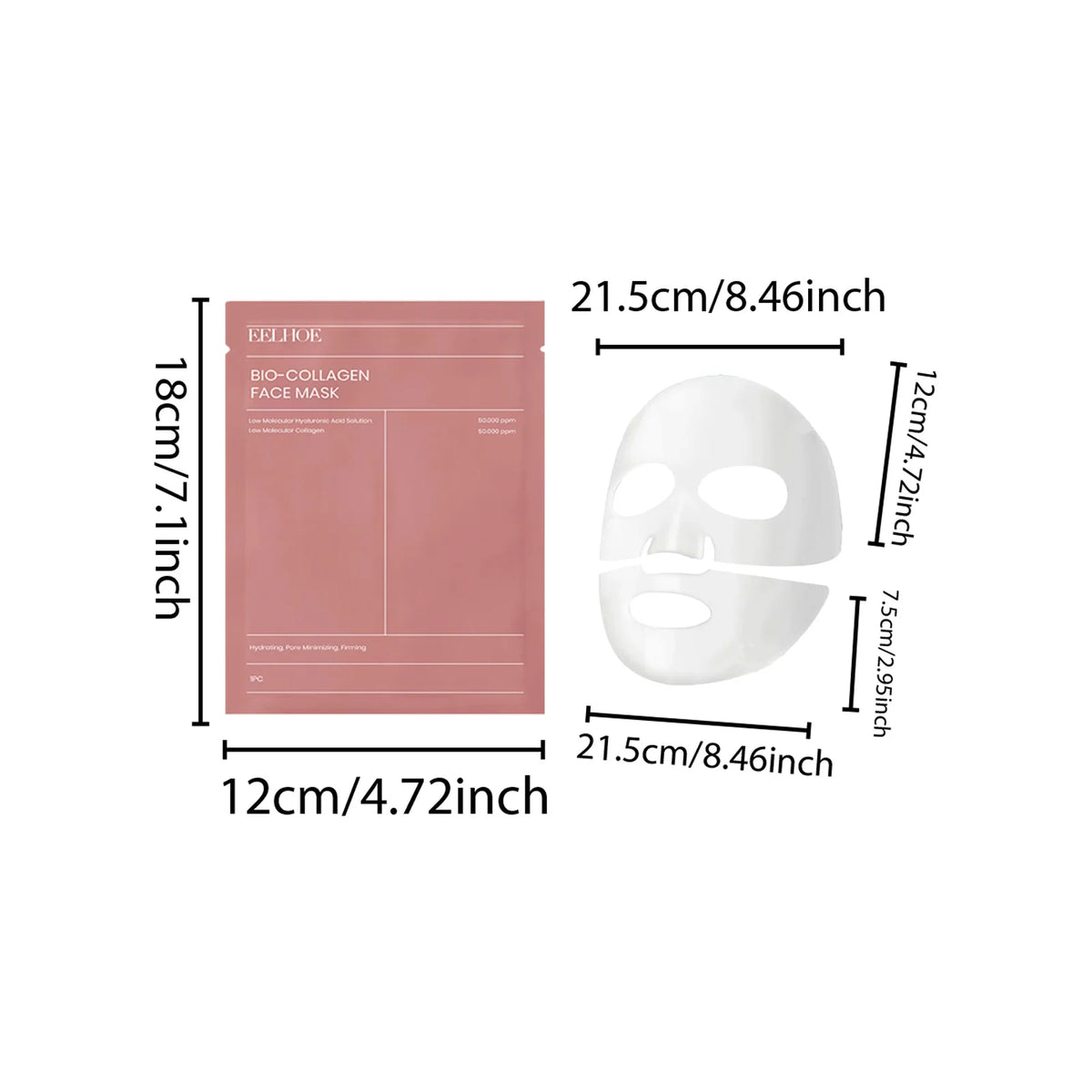 10-Pack Collagen Sheet Masks – Hydrating & Brightening Collagen Sheet Mask QXL 1PCS