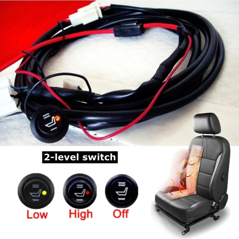 Carbon Fiber Car Seat Heater Kit – 2-Seat 12V Heating Pads Car Seat Heater QXL