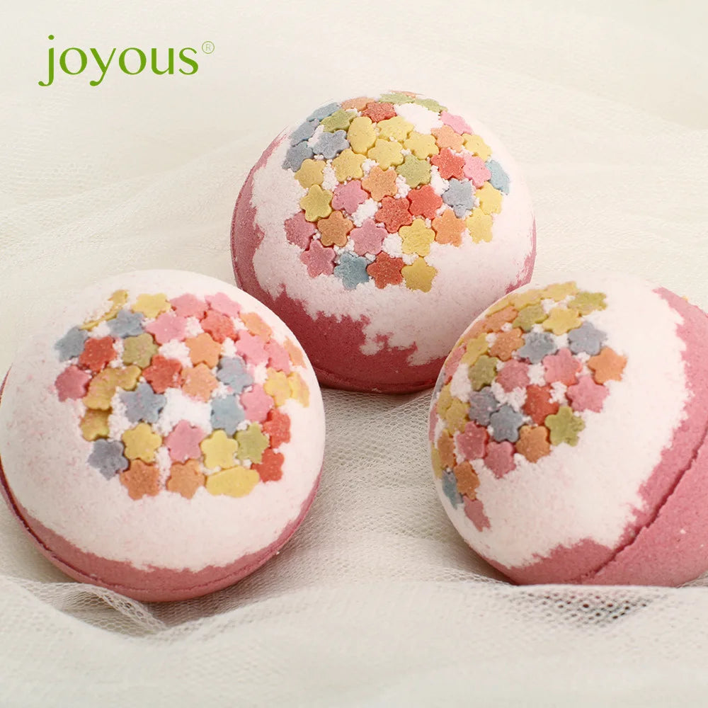 Joyous Floral Bath Bomb with Rose Oil & Bath Bag | 100g Floral Bath Bomb QXL