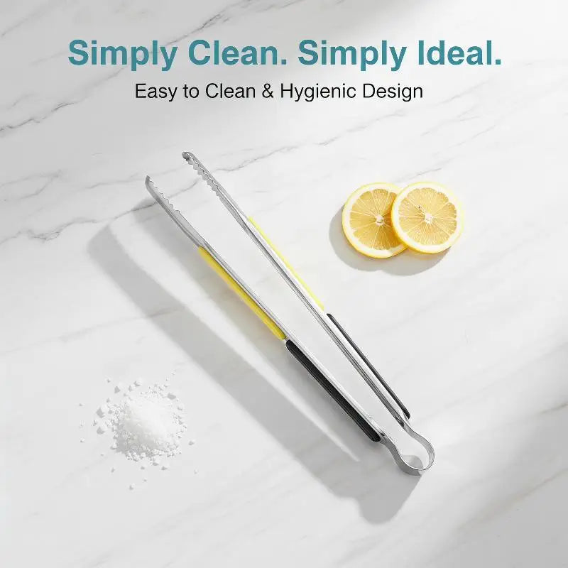 Stainless Steel BBQ Tongs | Non-Slip Multifunction Food Clip BBQ Tongs QXL
