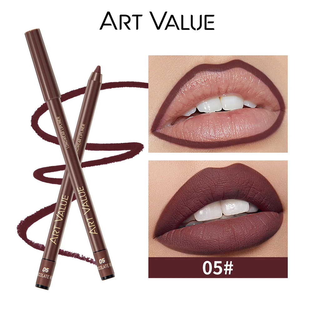 ART VALUE Matte Lip Liner Pencil | 12 Nude & Brown Shades Lip Liner Pencil QXL 05