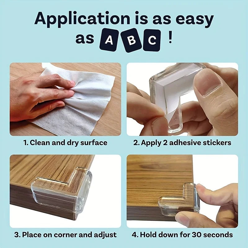 4-Pack Thickened Table Corner Guards | Flexible Safety Pads Corner Safety Guards QXL