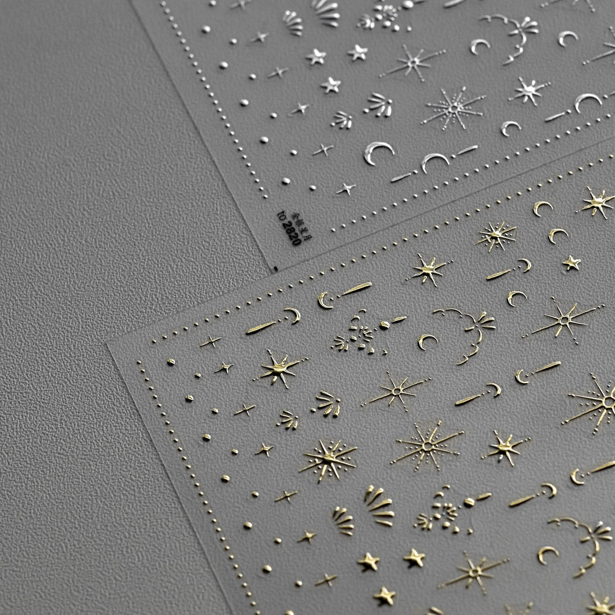 5D Japanese Retro Nail Stickers | Gold Silver Fire Star Decals Nail Art Stickers QXL