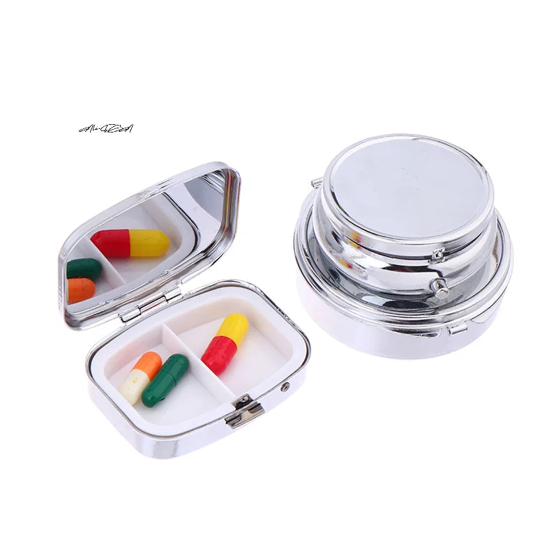 Waterproof Metal Pill Box | 2/3 Compartment Travel Case Travel Pill Organizer QXL