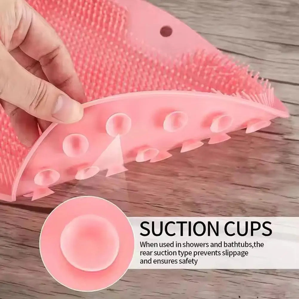 Silicone Foot Scrubber Mat with Suction Cups | Non-Slip Bath Pad Foot Scrubber Mat QXL
