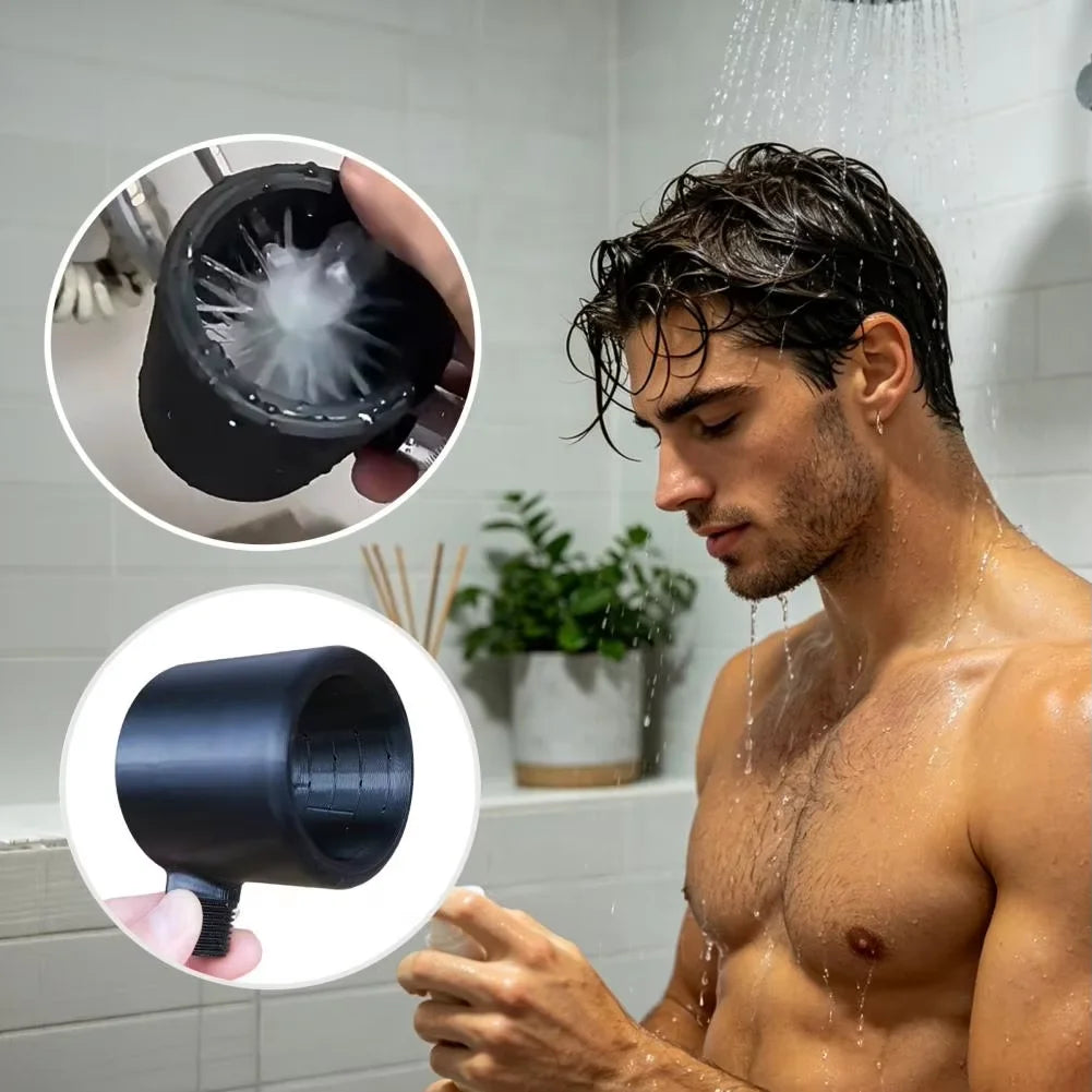 Handheld Men's Shower Nozzle | 360° Ring Spray Coarse Hole Handheld Shower Nozzle QXL