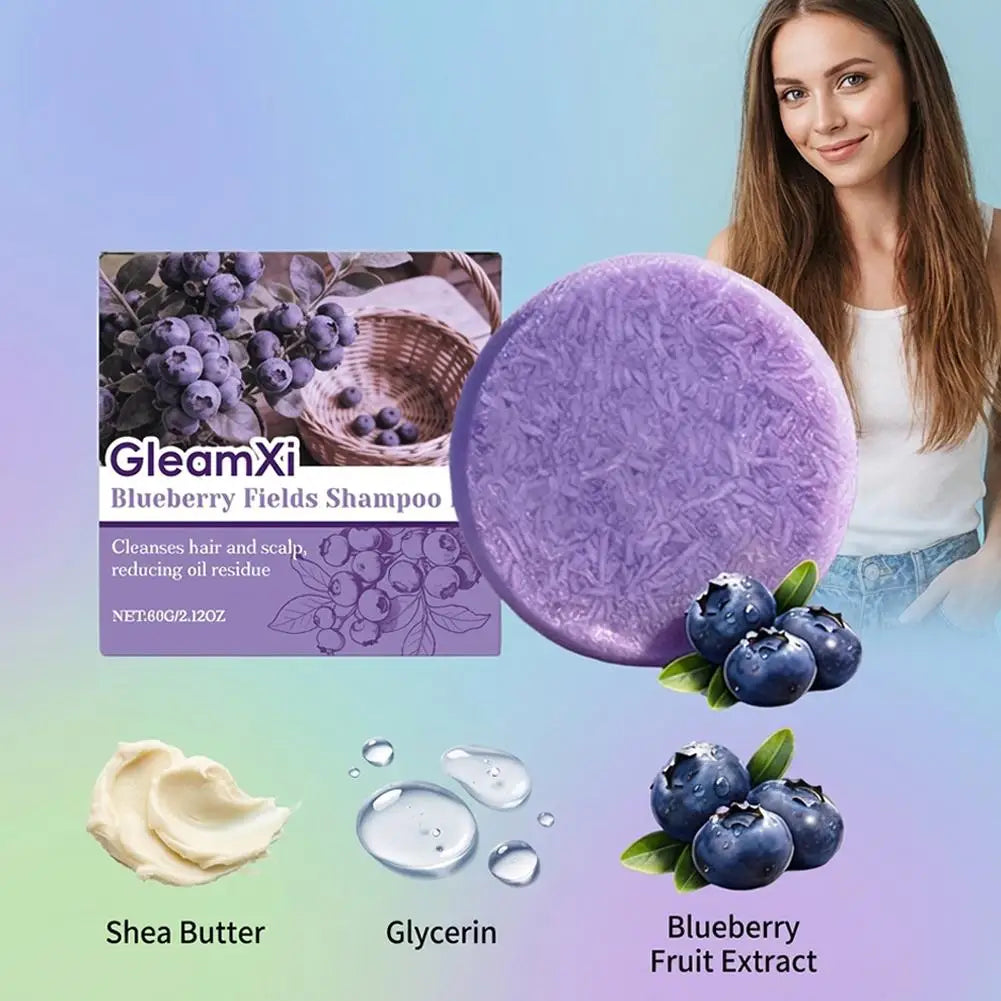 Blueberry Shampoo & Conditioner Bar Bundle | All Hair Types Solid Hair Bar Set QXL