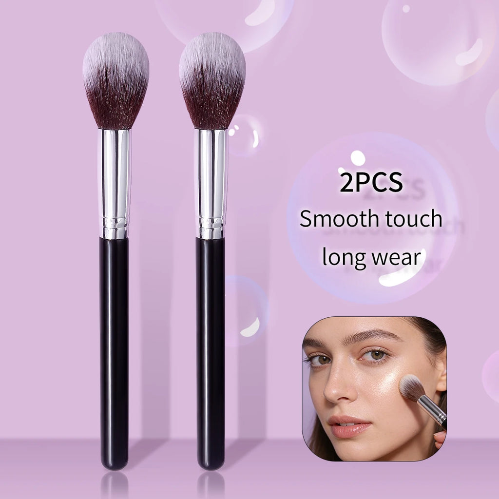KOSSHOW 2-Pack Blush, Powder & Highlighter Makeup Brush Set Makeup Brush Set QXL