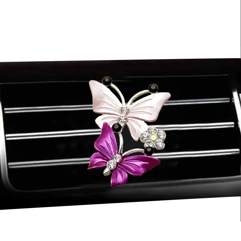 Butterfly Dual-Color Car Air Freshener Vent Clip | AC Ornament Car Air Freshener QXL