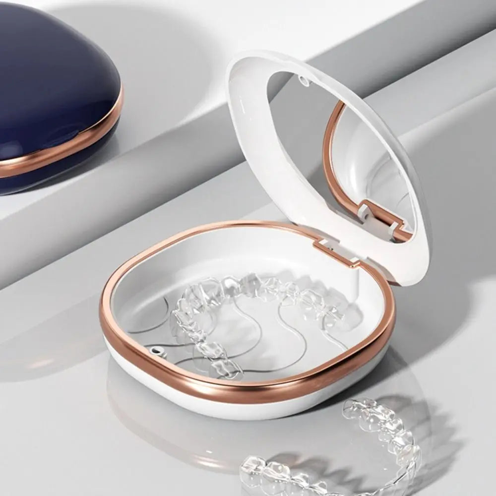 Portable Retainer Case with Mirror & Drain | Aligner Box Retainer Storage Case QXL