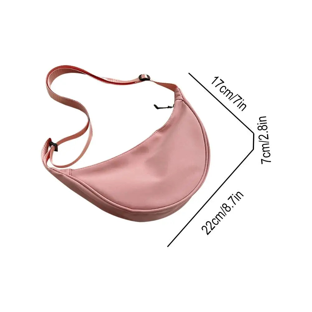 Women's Nylon Dumpling Crossbody Bag | Half Moon Shoulder Purse Crossbody Shoulder Bag QXL
