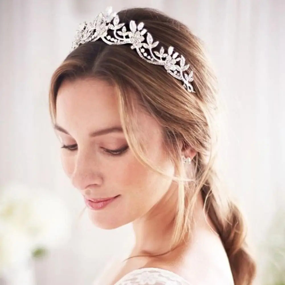 Crystal Rhinestone Princess Tiara Crown Headband – Wedding & Party Crystal Crown Headband QXL