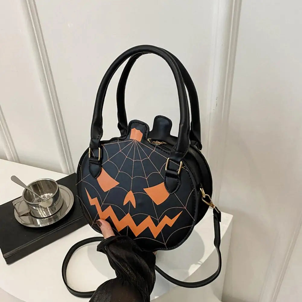 Halloween Pumpkin Crossbody Bag | Large Capacity PU Shoulder Bag Crossbody Shoulder Bag QXL