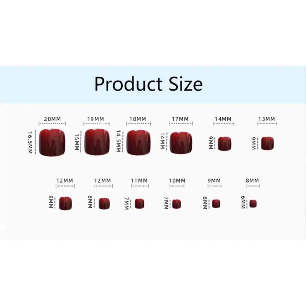 24-Pack Press-On False Toenails | Full Cover Solid Color Press-On Toenails QXL