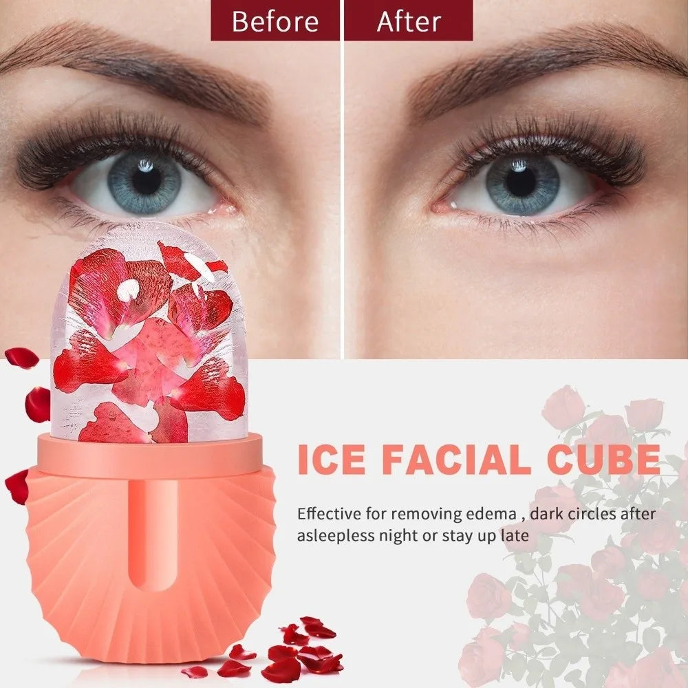 Silicone Ice Face Roller | Cooling De-Puffing Skincare Tool Ice Face Roller QXL