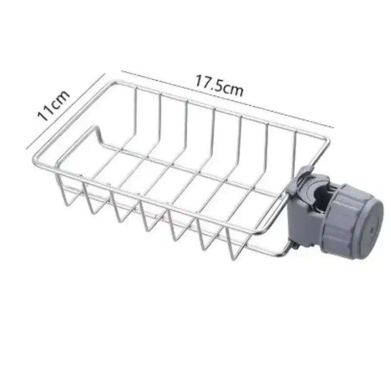 Stainless Steel Faucet Organizer | Sink Soap & Sponge Rack Sink Faucet Organizer QXL