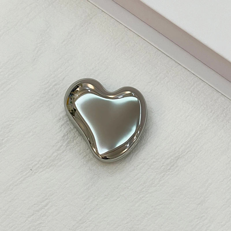 Heart Shape Portable Makeup Mirror | Handheld Cosmetic Mirror Handheld Makeup Mirror QXL