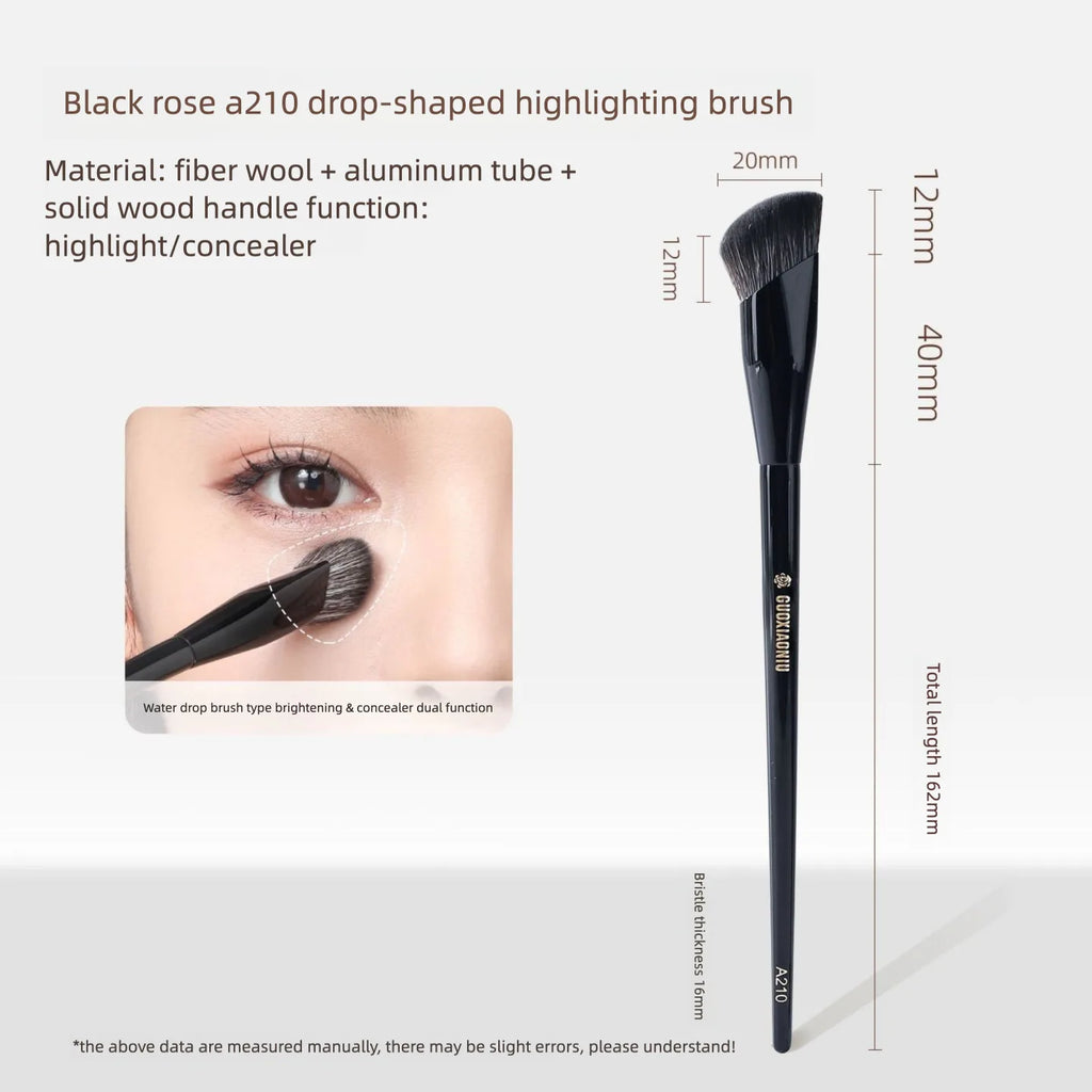 Brightening Concealer & Highlighter Brush | Soft Synthetic Concealer Makeup Brush QXL Black Rose A210 Wate