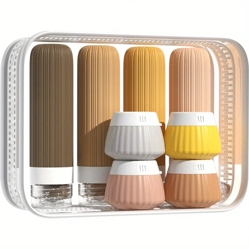 8-Piece Leakproof Silicone Travel Toiletry Bottles Set Travel Toiletry Set QXL
